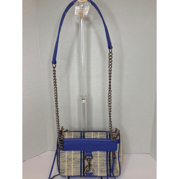 Rebecca Minkoff Handbags - Rebecca Minkoff Mini Crossbody Bag Blue Striped Woven Leather Trim -see pics